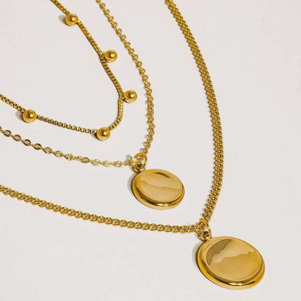Elegant Gold Layered Necklace Set